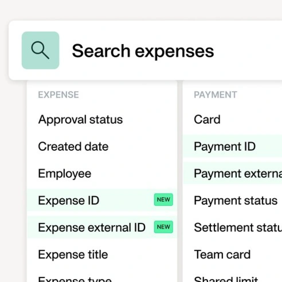 Payhawk's nieuwe onkostenbeheerfilters - Onkosten-ID, Betalings-ID, Exportstatus, Exportdatum, Geëxporteerd door, Geëxporteerd naar (Integratie)